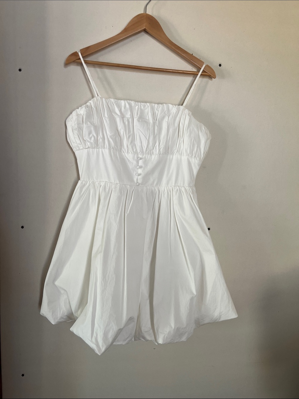 Endless Rose White Bubble Hem Spaghetti Strap Dress